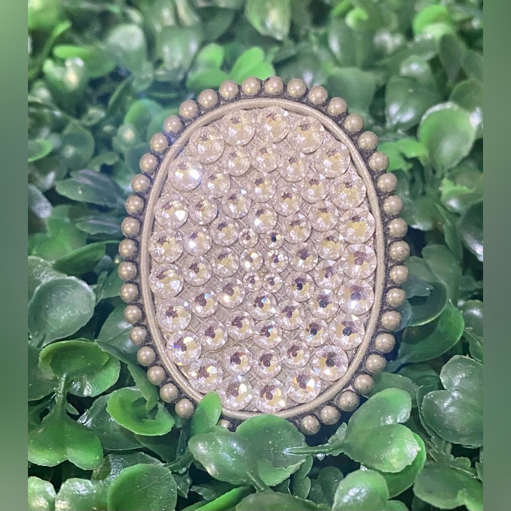 Vintage-Inspired Clear Bling Oval Statement Ring